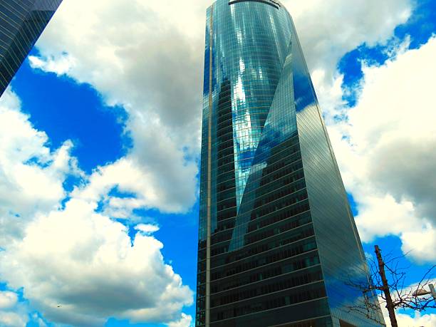 Glass facade of an office skyscraper