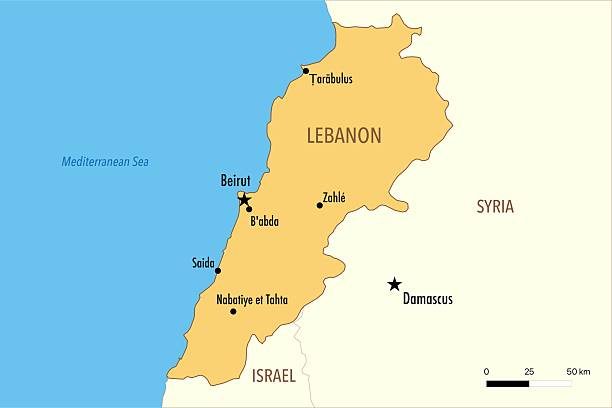 map of lebanon - lebanon-timur-tengah ilustrasi stok