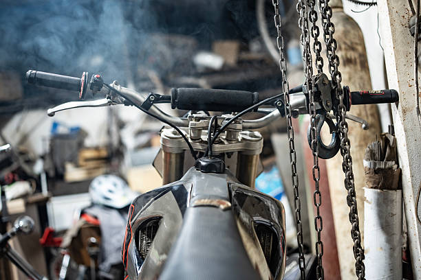 Close-Up Of Motorcycle On Field