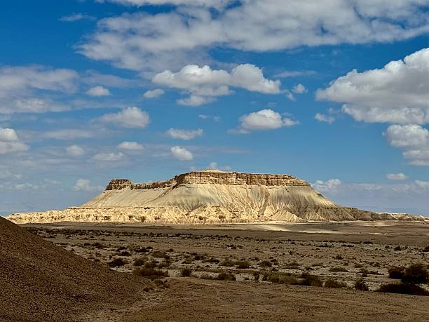 istock Desert Landscape with Flat-Topped Mesa under Blue Sky 2207247022