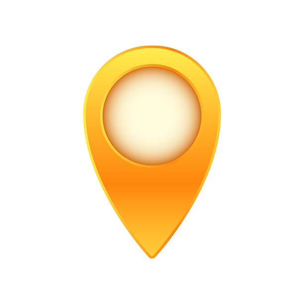 istock Yellow location pin symbol with circular center for map and navigation use 2207257594
