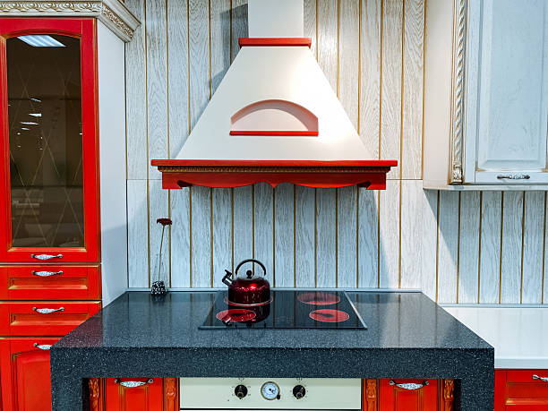 Stainless appliances in domestic kitchen