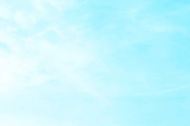Blue pastel sky with white fluffy cloud. Cumulus clouds background. Cloudscape morning sky. The concepts of freedom of life, never give up and positive though energy.