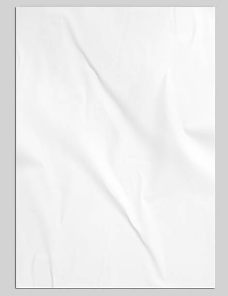 istock Realistic blank paper posters mockup with shadow isolated on background. A4 size sheet design wrinkled leaflet template for presentation artwork, flyer, brochure, picture, ads, banner 2207283873