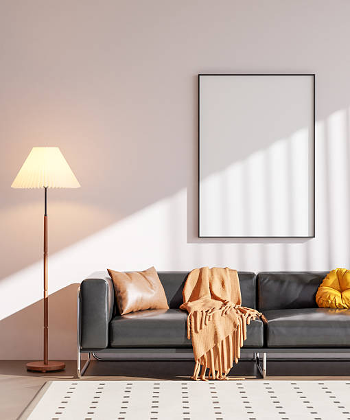 istock Frame poster mockup in a modern living room interior 2207288367