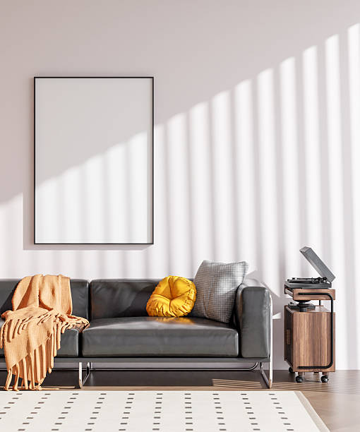 istock Frame poster mockup in a modern living room interior 2207288382