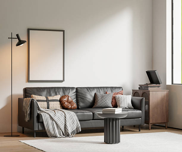 istock Frame poster mockup in a modern living room interior 2207288411