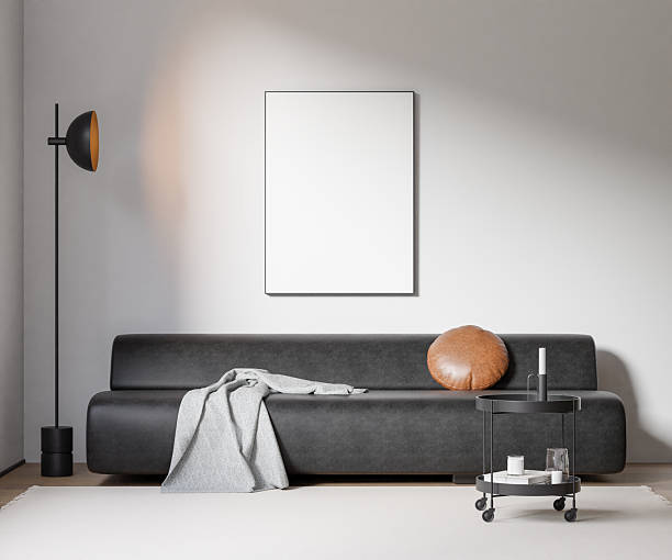 istock Frame poster mockup in a modern living room interior 2207288469