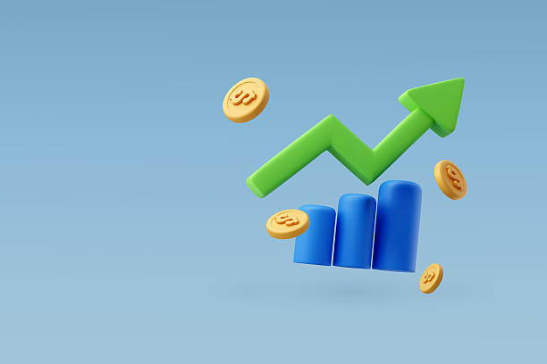 istock 3D Vector depicting financial growth, featuring a green upward-trending arrow 2207289263