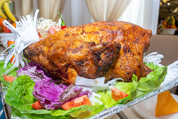 istock A large roast turkey on the holiday table at Thanksgiving 2207293004