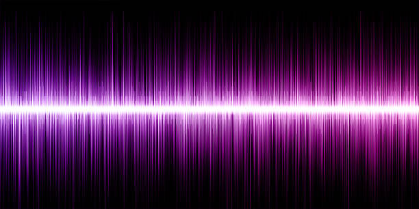 istock Abstract purple sound waves on a dark background 2207296901