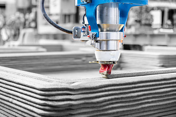 Industrial Construction 3D Printer Concrete Industrial Construction 3D Printer Concrete 3d printing stock pictures, royalty-free photos & images