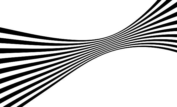 abstract black and white stripes radiation fluidity wave design element background