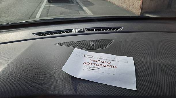 istock Vehicle seizure with sheet printed in Italian 2207318204