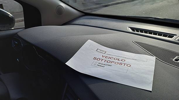 istock Vehicle seizure with sheet printed in Italian 2207318205