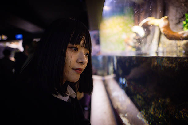 istock Woman looking at fish in aquarium 2207321582