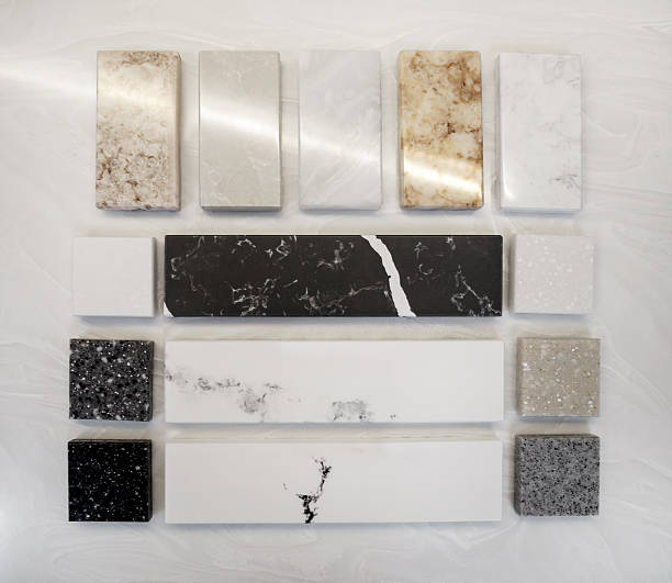 istock Stone texture for modern interior design. A sample of natural stone for kitchen countertops and other furniture. Furniture manufacturing. 2207322164