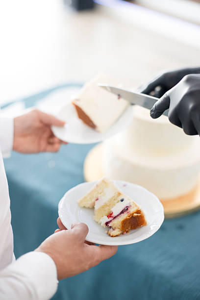 Closeup of the figure of the bride on the wedding cake