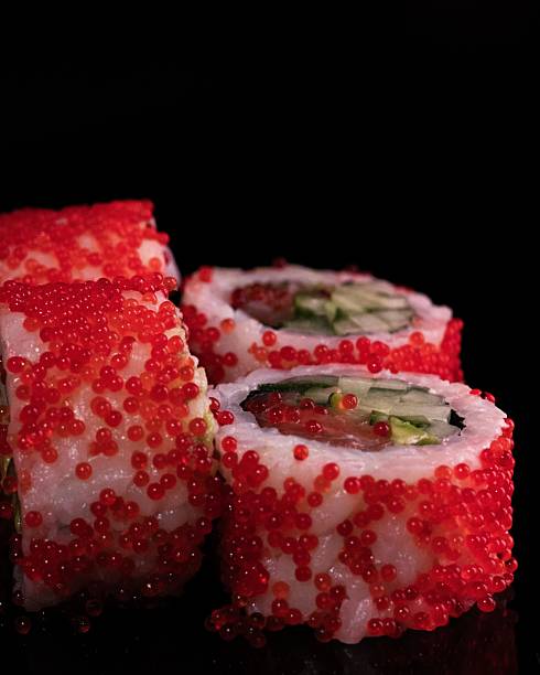 Close-Up of Vibrant Sushi Rolls
