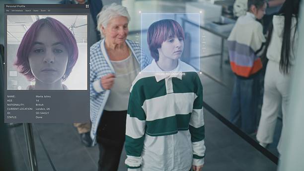 istock Diverse Passengers Passing Biometric AI Face Scanning at Border Control for Boarding Flight 2207360535
