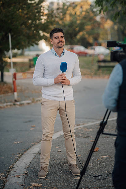 Television cameras broadcast street protests live