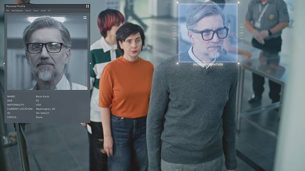 istock Airport Checkpoint: Multiethnic Passengers Passing AI Biometric Facial Recognition for Boarding Flight 2207362762