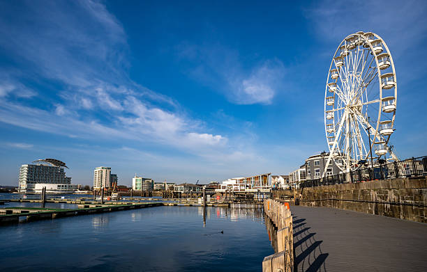 istock Cardiff Bay Waterfront with Big Wheel 2207379015