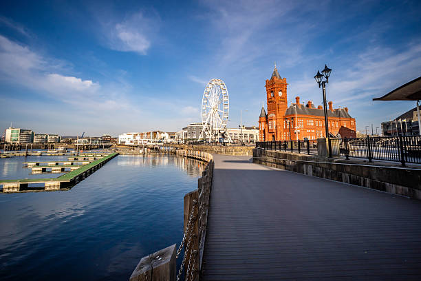 istock Cardiff Bay Waterfront with Big Wheel 2207379028