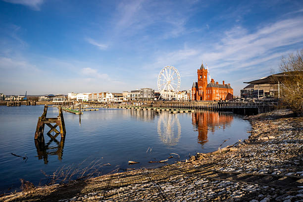 istock Cardiff Bay Waterfront with Big Wheel 2207379037