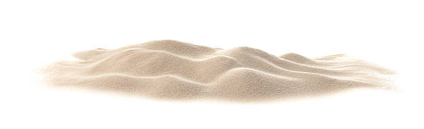 istock Sand beach Isolated on white background. Pile desert sand. Texture summer desert vacation, hot summer. 2207381773