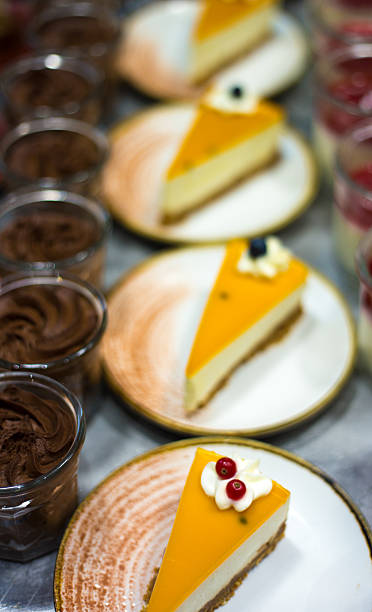 istock Paris, France: Row of Mango Cakes at Cafeteria 2207382267