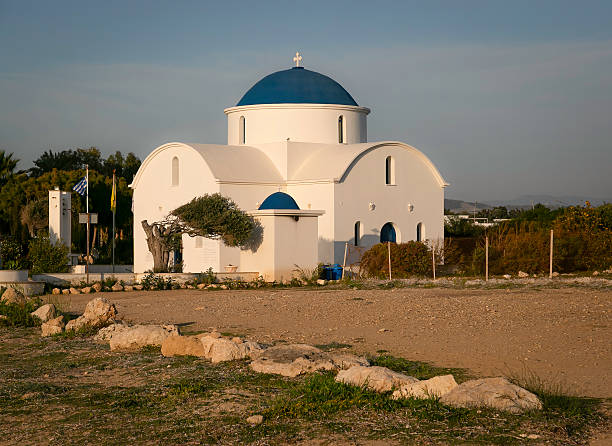 The Greek Orthodox Church of Saint Nicholas near the beach just beyond the Paphos strip of hotels in Cyprus.