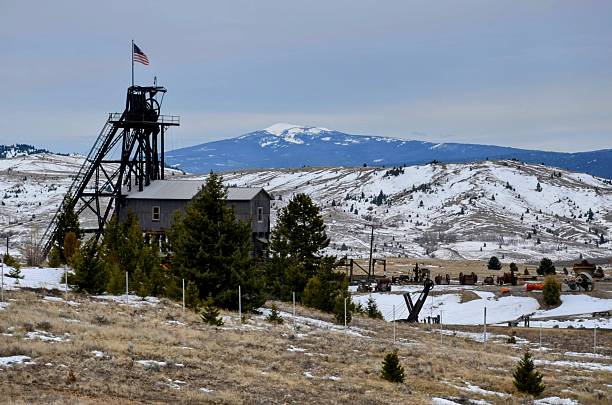 istock Historic Mining Headframe in Snowy Montana Terrain 2207387630