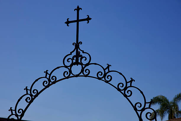 istock Decorative wrought iron arch entrance 2207391038