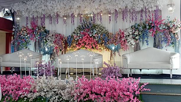 istock Wedding decoration with colorful flowers 2207392683