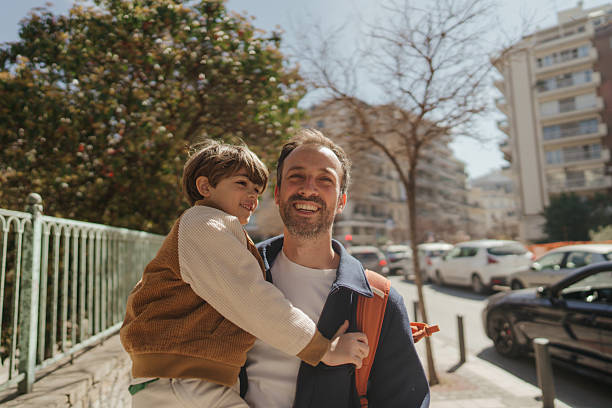 istock Greeting my dad after school 2207394028