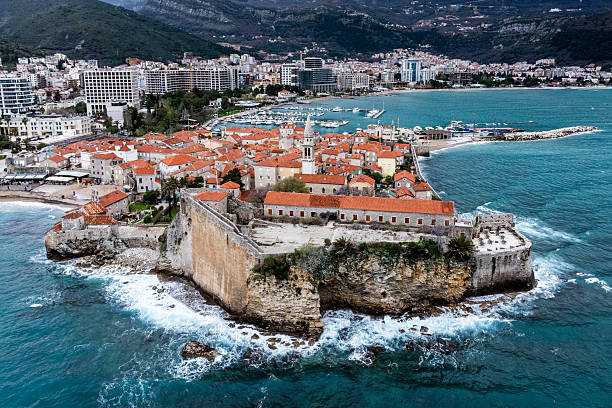 istock Beautiful Budva old town seen from a drone perspective 2207396441