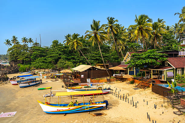 istock Tropical Beach in Goa with Boats and Lush Greenery 2207399793