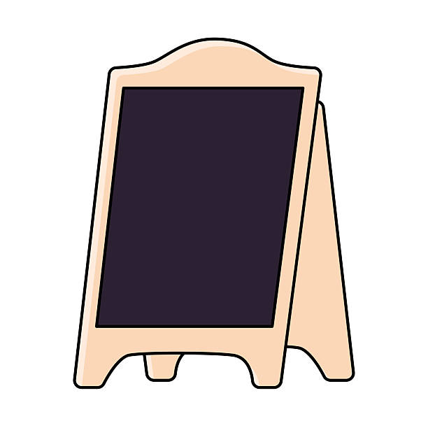 Blank a-frame sign menu board blackboard Blank a-frame sign menu board blackboard isolated vector illustration a frame sign stock illustrations