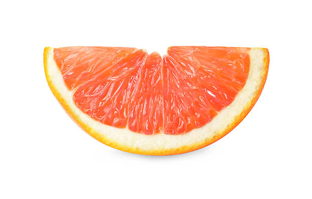 istock Citrus fruit. Slice of fresh ripe red orange isolated on white 2207413541