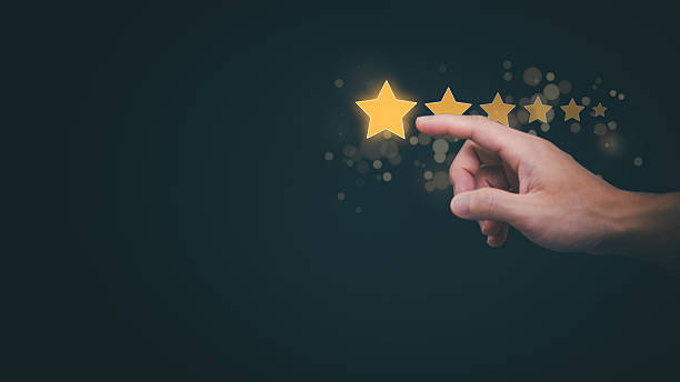 istock Customer services best excellent business rating experience. Satisfaction survey concept. user gives ratings to service experience on the online application, online marketing, and business processes. 2207416148