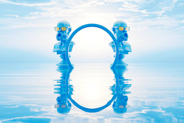 A digitally generated image featuring a blank frame and busts with sunglasses, symbolizing relaxation, vacation memories, and creative summer vibes. This playful and sunny design is ideal for travel promotions, beach-themed visuals, and customizable holiday content.