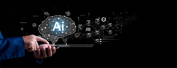 istock Chat with AI or Artificial Intelligence. Young businessman chatting with a smart AI or artificial intelligence using an artificial intelligence chatbot developed by OpenAI. 2207431222