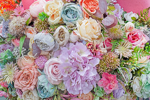 istock beautiful decorative background of delicate multi-colored flowers 2207436688
