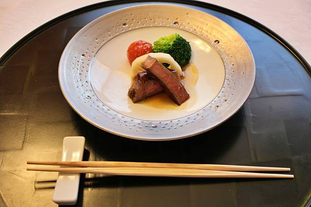 Beef steak and vegetables in Tokyo, Japan