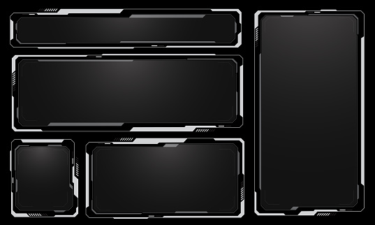 Hud Frames White Grey User Interface Elements Design Modern Technology ...