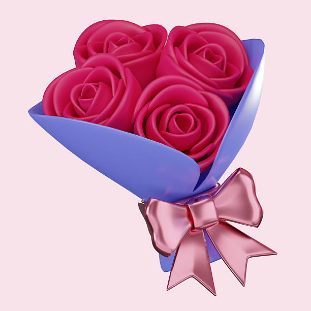 istock 3D render, Rose Bouquet for Valentine's Day Celebration. Icon Illustration. 2207449321