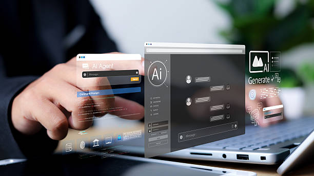 istock Chat with AI or Artificial Intelligence. Young businessman chatting with a smart AI or artificial intelligence using an artificial intelligence chatbot developed by OpenAI. 2207451257