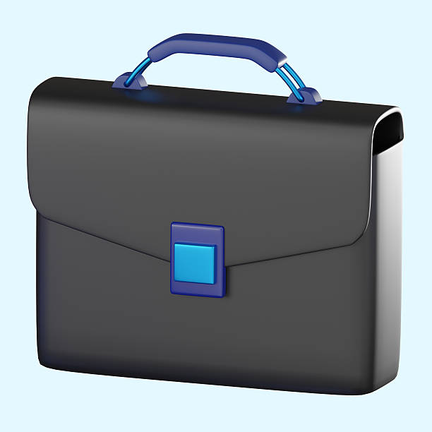 Briefcase icon, designed to represent professional business tools. Ideal for office and corporate themes, this render illustrates a stylish and practical briefcase for work. 3D render