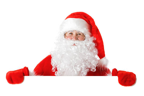 istock Blank sign - Santa greeting (on white) 2207460223